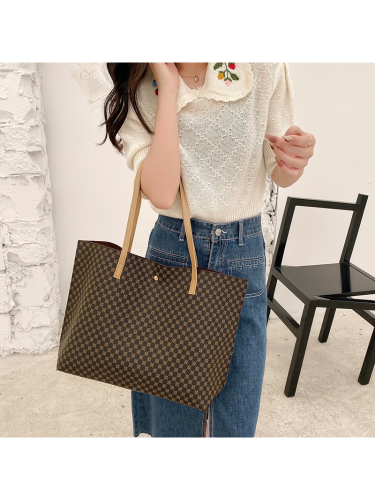 Geometric Print PU Shoulder Tote Bags For Women