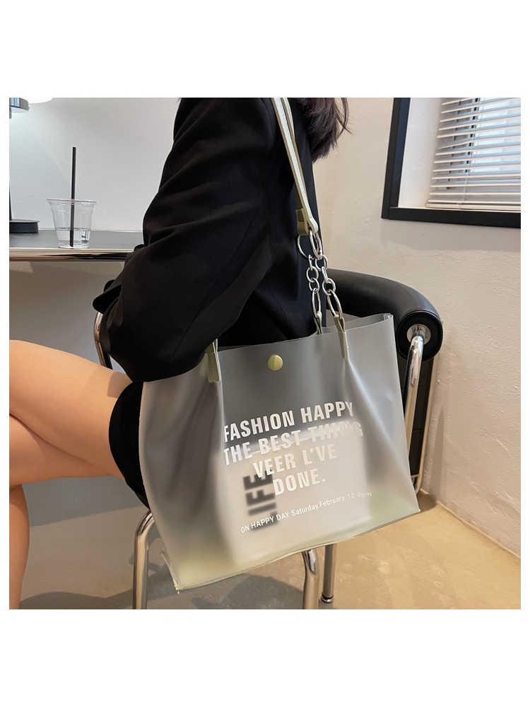 PVC Transparent Letter Printed Tote Bag Sets