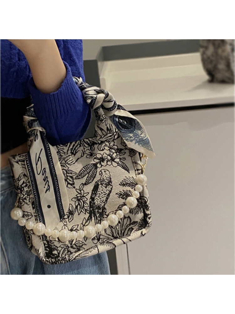Fashion Faux Pearl Printing Women Tote Bag Fashion Faux Pearl Printing Women Tote Bag