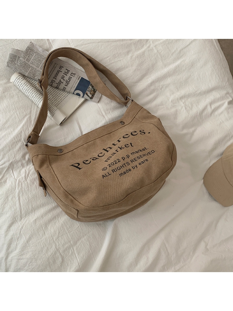 Casual Travel Letter Print Canvas Shoulder Tote Bags Casual Travel Letter Print Canvas Shoulder Tote Bags