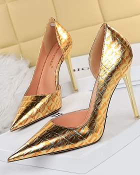 Sexy retro high-heeled shoes stone pattern shoes