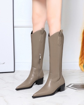 High-heeled retro boots pointed thigh boots for women High-heeled retro boots pointed thigh boots for women