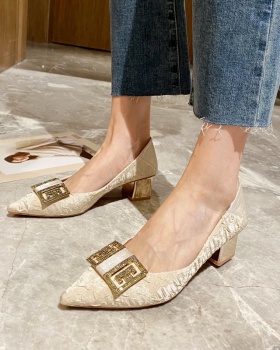 All-match high-heeled shoes middle-heel shoes for women