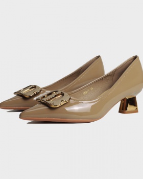 Small thick pointed high-heeled spring shoes for women