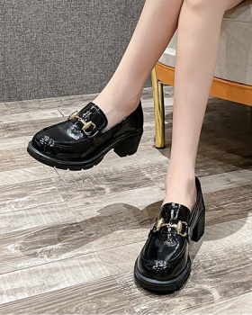 Autumn and winter leather shoes loafers for women