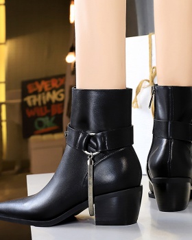 Fashion retro metal boots high-heeled chain short boots Fashion retro metal boots high-heeled chain short boots