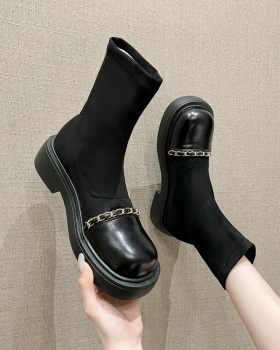 Soft soles round boots thick crust women boots for women Soft soles round boots thick crust women boots for women