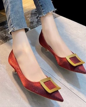 Middle-heel fashion shoes spring low lazy shoes