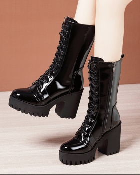 Plus velvet martin boots genuine leather half Boots for women