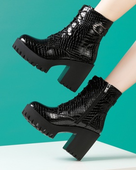 Patent leather short boots martin boots for women Patent leather short boots martin boots for women