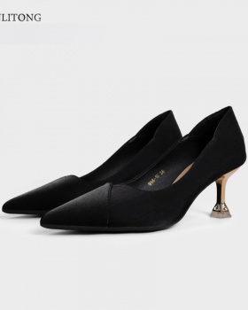 Slim sexy all-match small thick spring high-heeled shoes