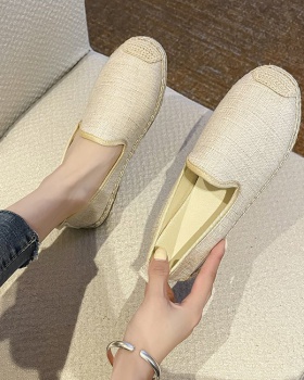 Weaving spring and autumn shoes low flattie for women