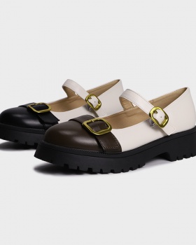 Large yard spring thick crust round loafers for women