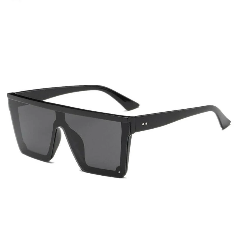 Big Frame Square Flat Top Rivet Sunglasses