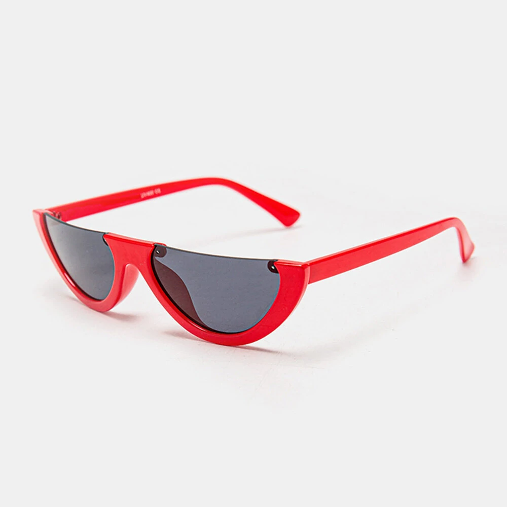 Retro Fashion Outdoor Cat Eye Lower Half Frame Sunglasses